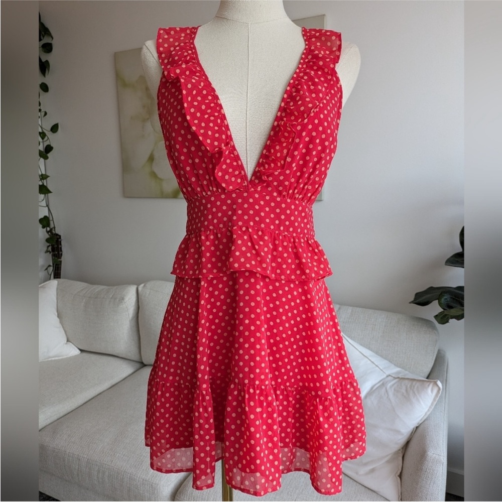 Lovers & Friends Libby Red Polka Dot Mini Dress